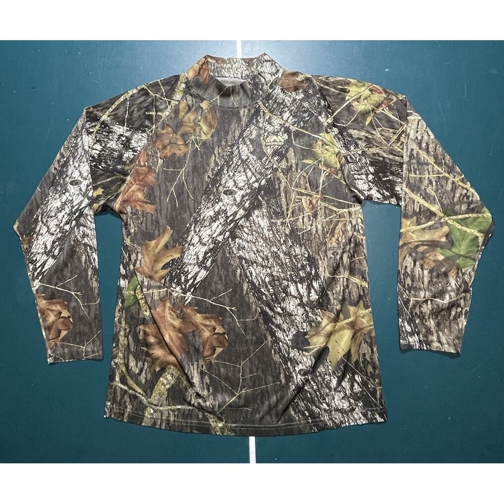 Vintage Y2K Realtree Camo Long Sleeve‎ Shirt Medium Hunting Mossy Oak Forest